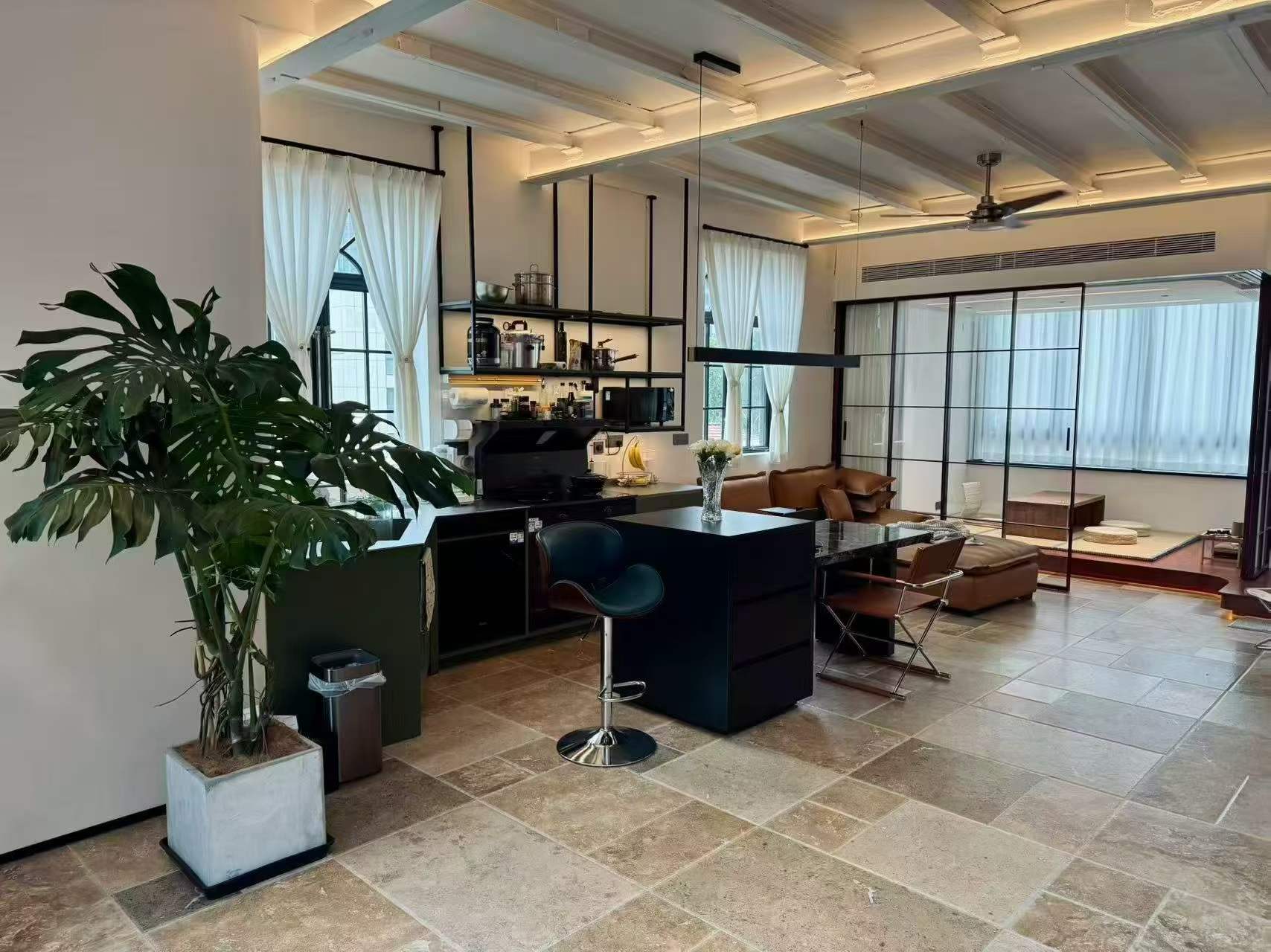 Ran-Kun-Apartment-FFC -160-sqm-3-Bed-3-Terraces-Parking (1) Owner direct: stunning 160 sqm pre-war apartment on Changle Road with 3 private terraces and parking. 2M RMB renovation, 3.2m ceilings, 一梯两户 privacy. 36,000 RMB/month.