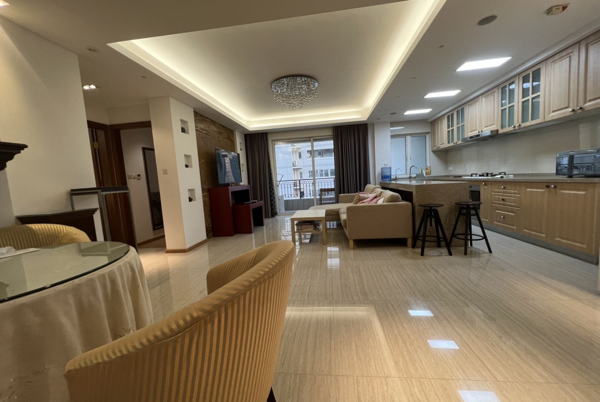City Castle | Jing’an | 116 sqm | 2-Bed 1-Bath | Floor Heating + Central AC | 20,000 RMB