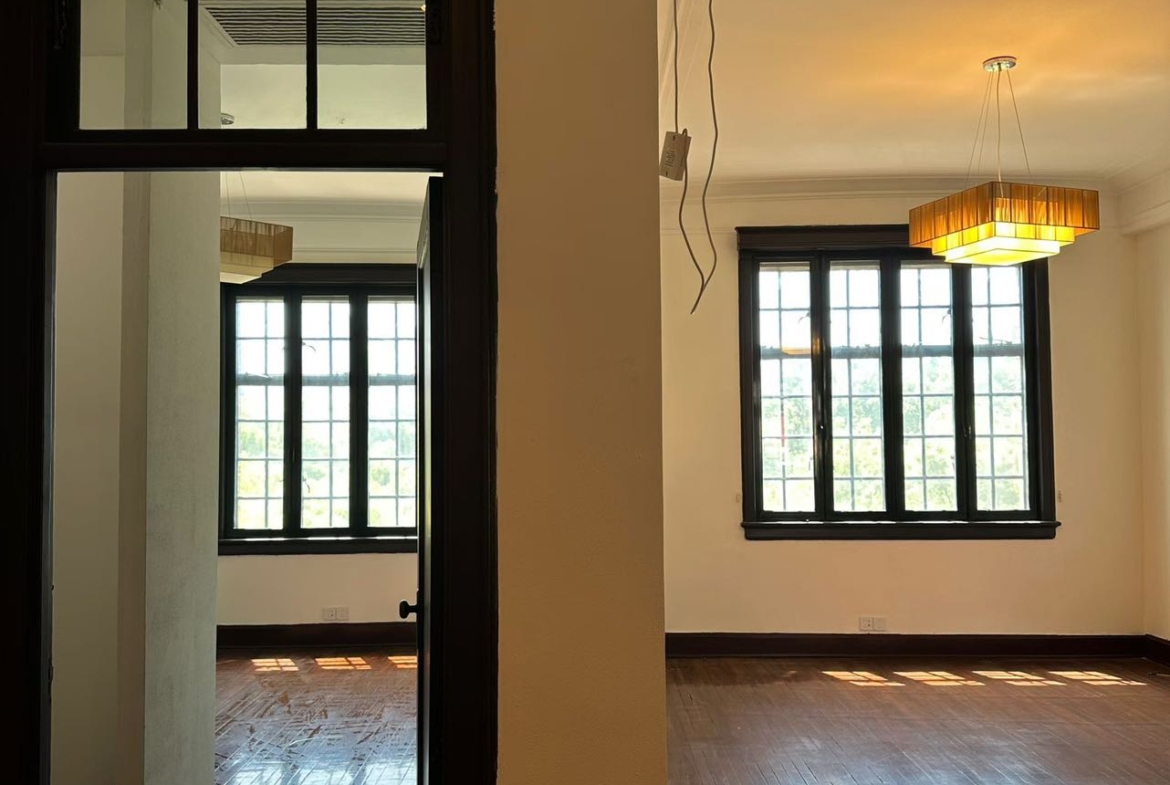 Live in the legendary Wukang Building (Normandy Apartments). 180 sqm 3-bed, 2-bath in a 1924 László Hudec masterpiece. Unfurnished. Rare vacancy. 36,000 RMB/month.