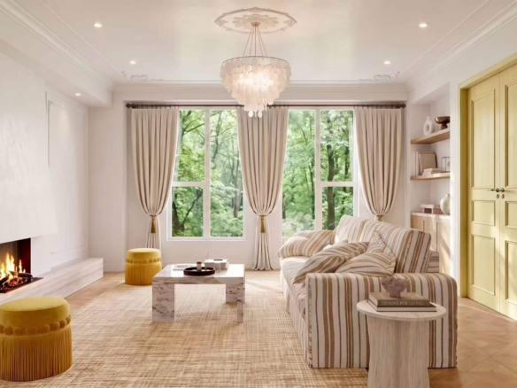 4-bed, 3-bath unit at Zixun Yongdi on Julu Road. 2006 boutique compound, Daikin AC, underfloor heating, parking included. Rare find. 49,800 RMB/month.