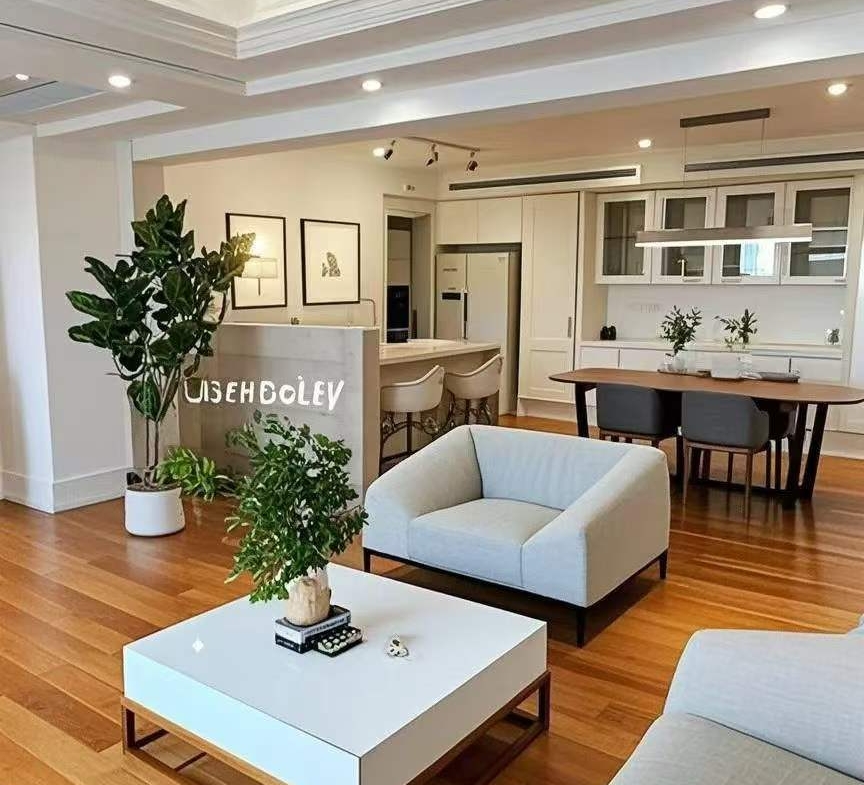 2+1 bedroom unit at Jufu Mansion on Fumin Road near Julu Road. 180 sqm, 8th floor, central Jing'an location near Jing'an Temple. 28,000 RMB/month.