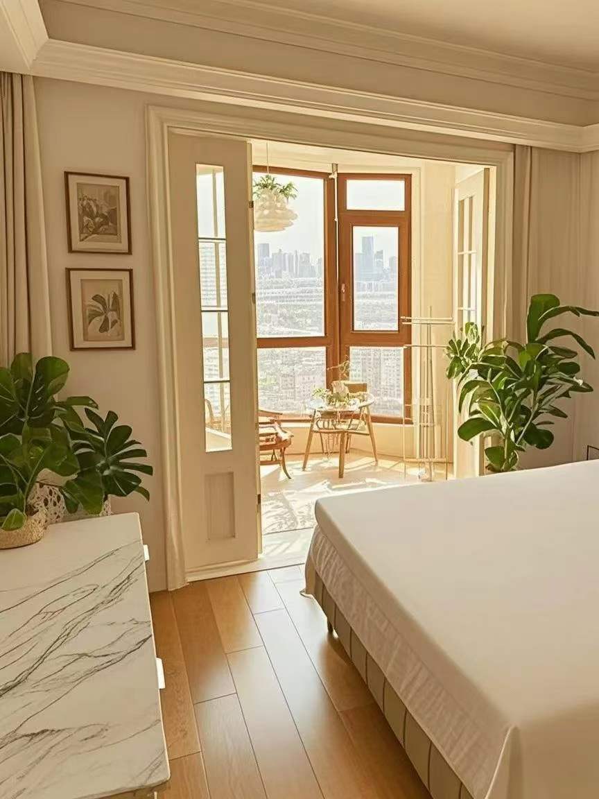 2+1 bedroom unit at Jufu Mansion on Fumin Road near Julu Road. 180 sqm, 8th floor, central Jing'an location near Jing'an Temple. 28,000 RMB/month.