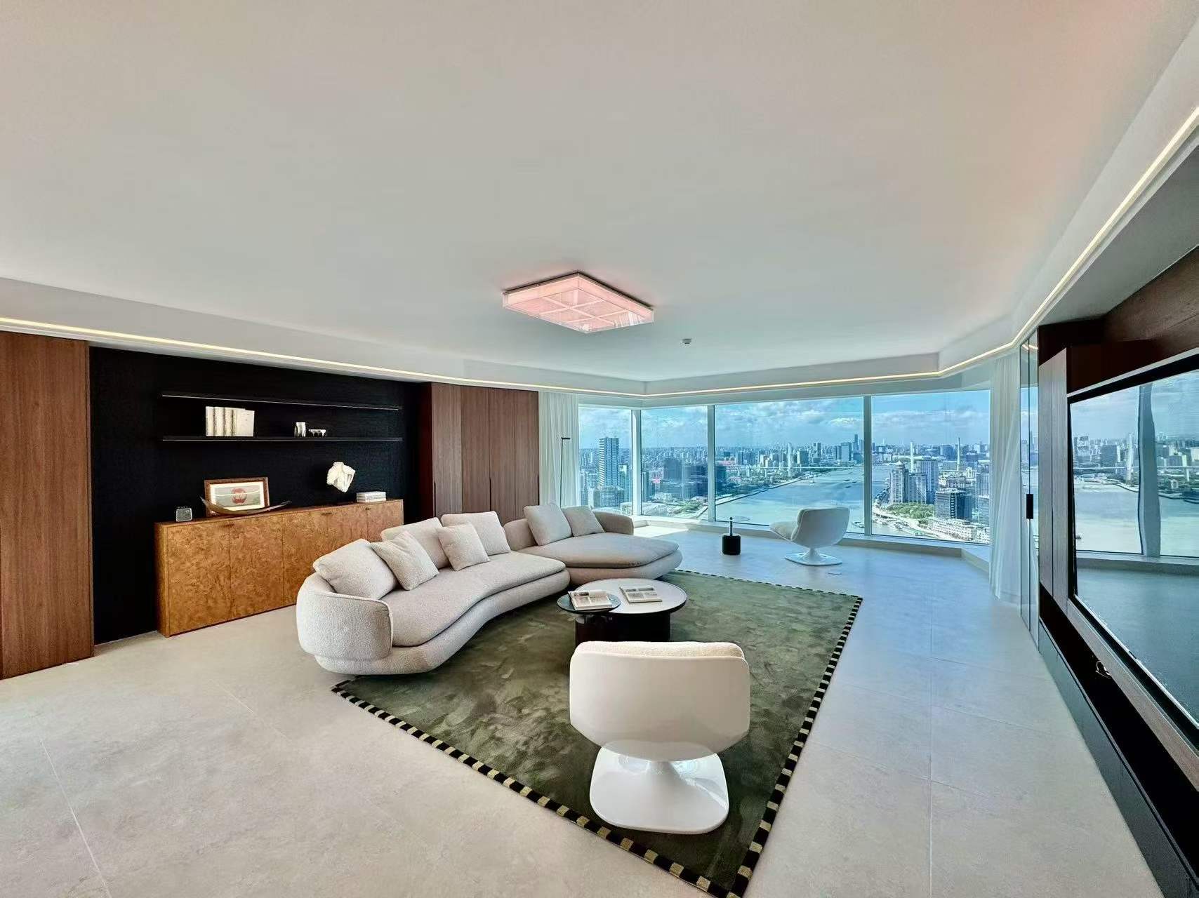 shimao-riviera-garden-lujiazui-pudong-4-bed-3-bath-clubhouse-pool-shanghai-rentals (4) Unobstructed river-view 4-bed unit at Shimao Riviera Garden in Lujiazui. 315 sqm, panoramic Bund views, 70% greenery, clubhouse. 88,000 RMB/month.