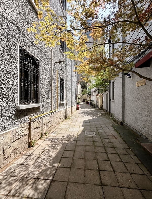 Entire lane house on West Fuxing Road with garden, terrace, elevator, smart home. 5 beds, 4 baths, underfloor heating. Prime Hengfu location. 88,000 RMB/month.