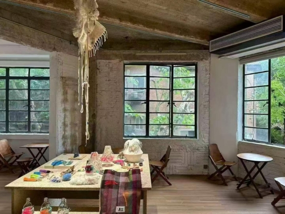 2nd floor commercial space at Nanchang Building, a 1933 Art Deco heritage landmark near IAPM. 180 sqm open plan. Ideal for showroom or design studio. 65,000 RMB/month.