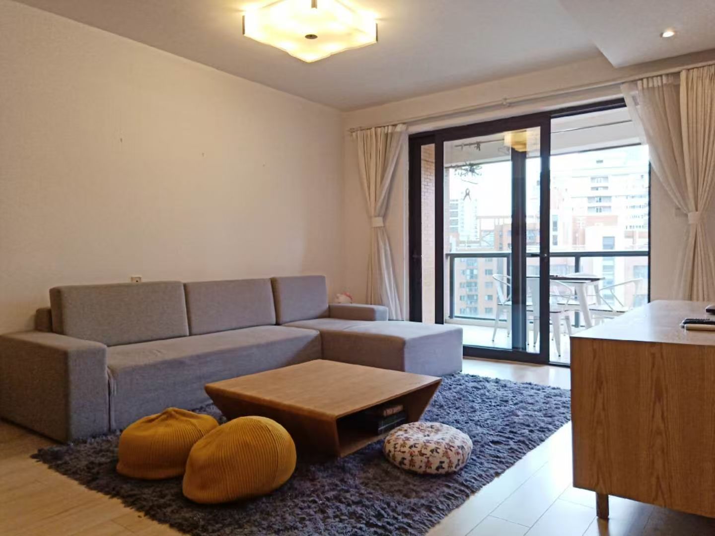 territory-shanghai-apartment-for rent-2-bed-1-bath-jingan-shanghai-rentals (2) 2-bed, 2-living, 1-bath unit at Territory Shanghai. 118 sqm, south-facing balcony, central Jing'an location near Nanjing West Road. 19,000 RMB/month.