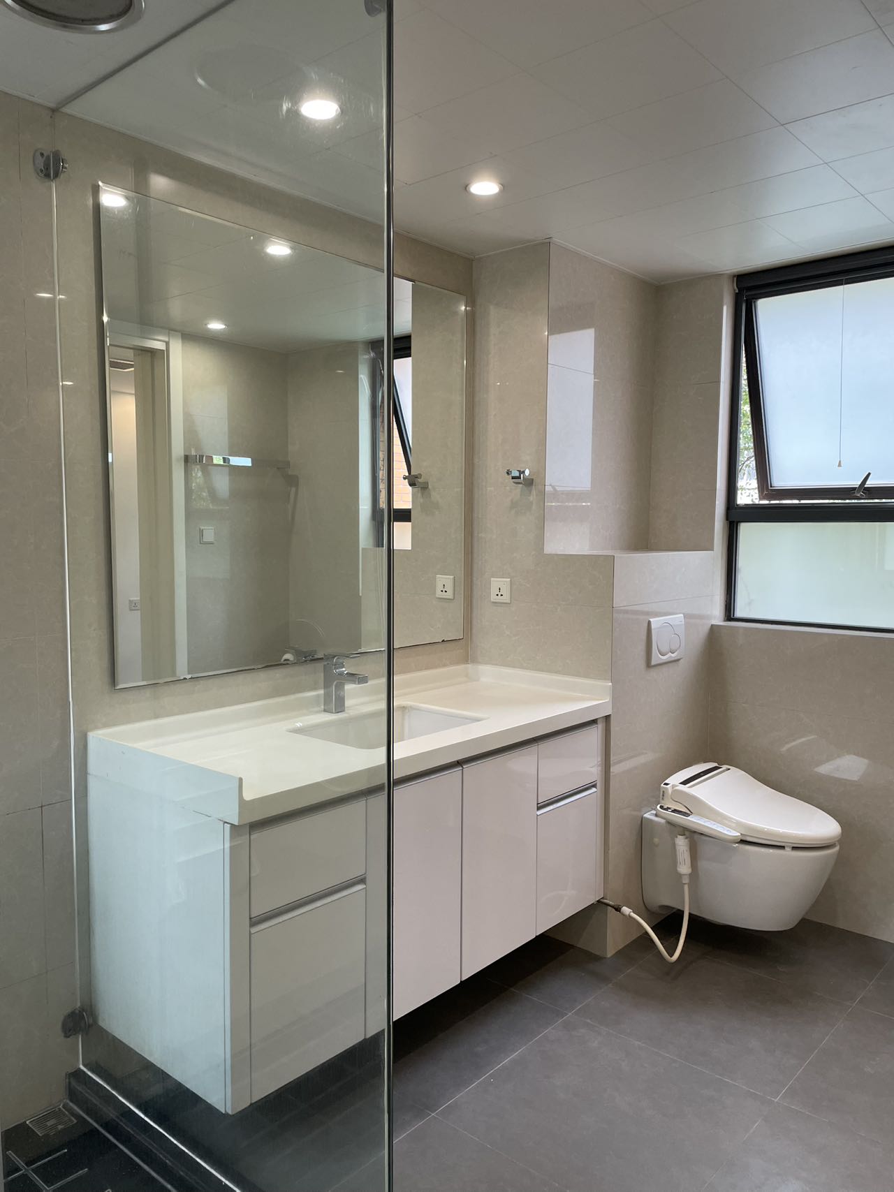 1+1 bedroom unit at Territory Shanghai with large terrace and open kitchen. 120 sqm, central Jing'an location, well-finished. Available July. 22,000 RMB/month.
