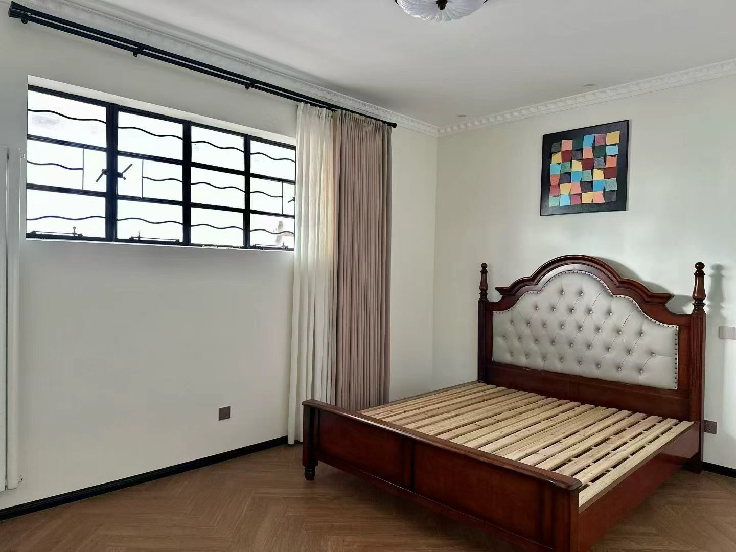 2-bed, 2-bath heritage unit on Huaihai Middle Road. 140 sqm, 4th floor, central FFC location. 29,800 RMB/month.