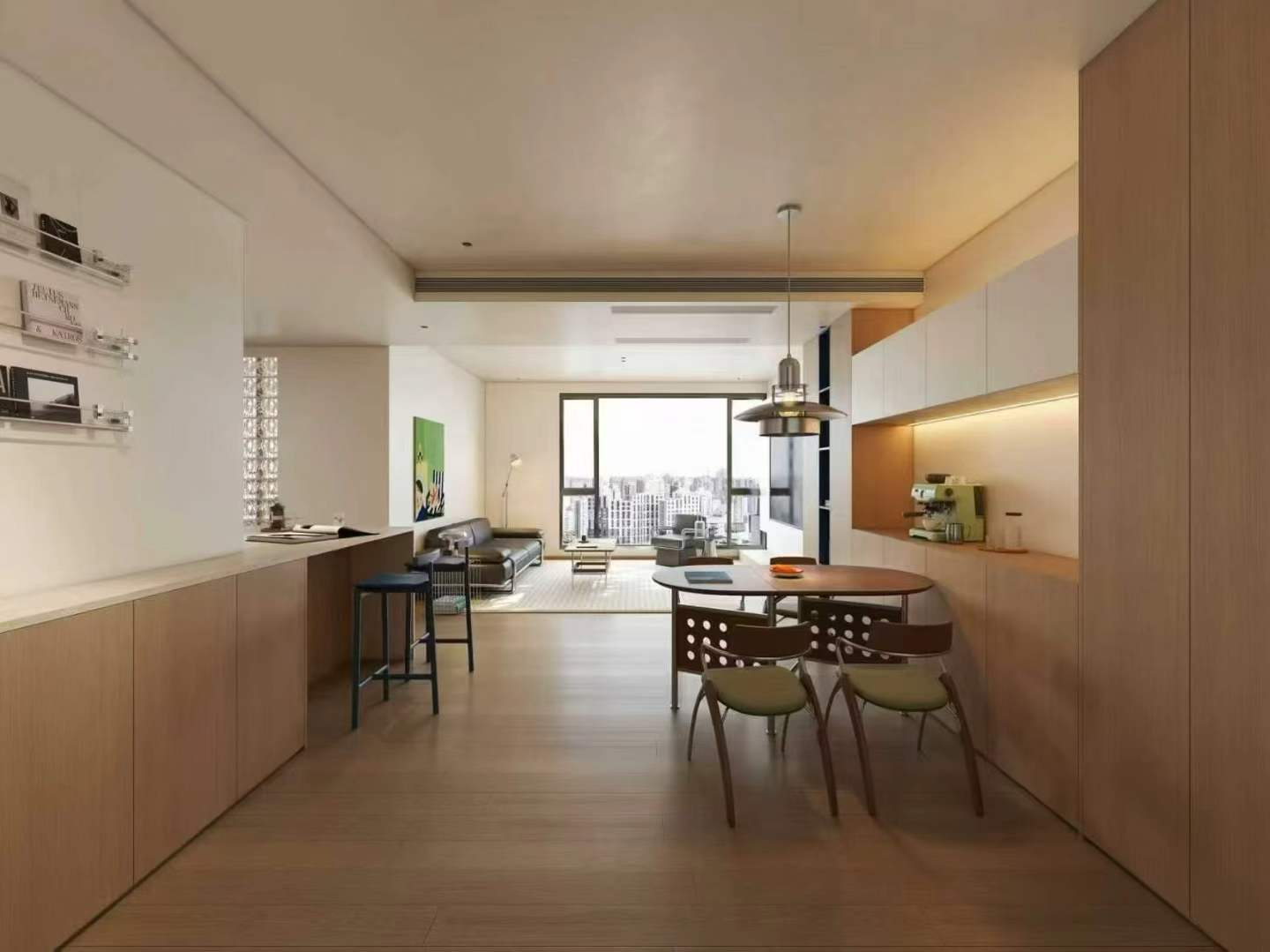 palace-court-2-bed-2-bath-renovated-iapm-ffc-shanghai-rentals (1) 2 en-suite bedroom unit at Palace Court near IAPM. 145 sqm, south-facing living room, central AC, modern renovation, city views. 37,800 RMB/month.