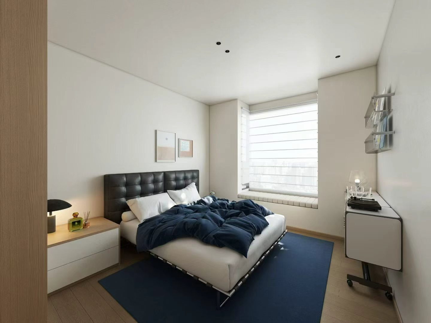 palace-court-2-bed-2-bath-renovated-iapm-ffc-shanghai-rentals (5) 2 en-suite bedroom unit at Palace Court near IAPM. 145 sqm, south-facing living room, central AC, modern renovation, city views. 37,800 RMB/month.