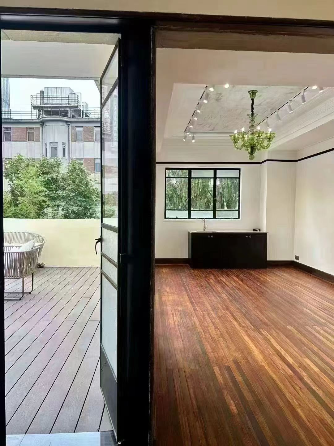 xinle-road-lane-house-2-bed-1-bath-terrace-shanghai-rentals (1) Unique 170 sqm unit at Lane 180, Xinle Road. 2 large bedrooms, 200+ sqm exclusive outdoor space with double terraces. Ideal for residence or studio. 30,800 RMB/month.